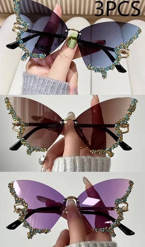 Y2K Diamond Butterfly Sunglasses
