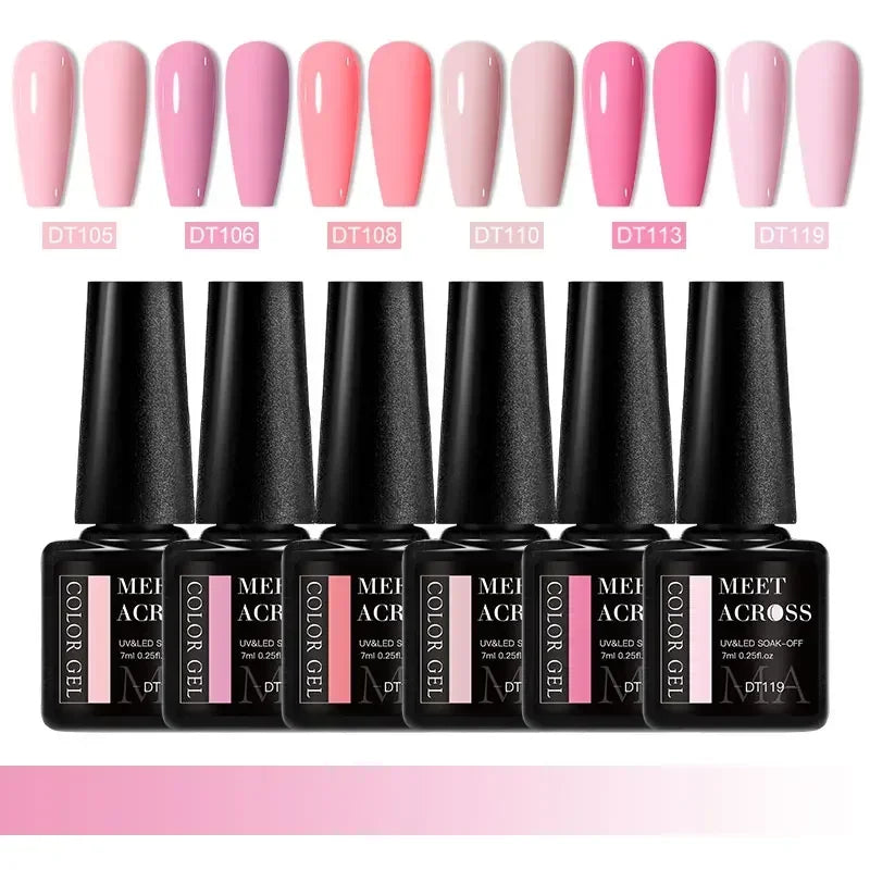 MEET ACROSS 6Pcs Gel Nail Polish Set