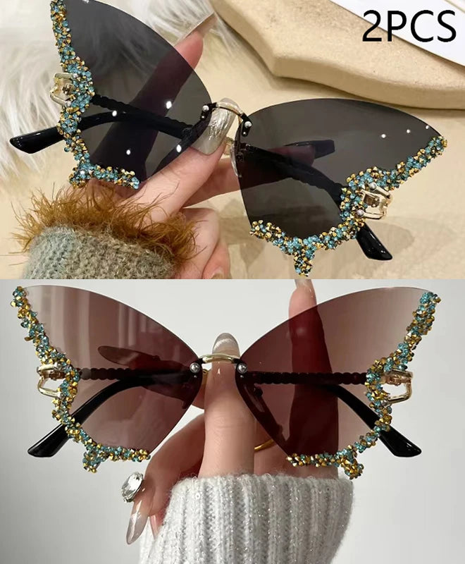 Y2K Diamond Butterfly Sunglasses