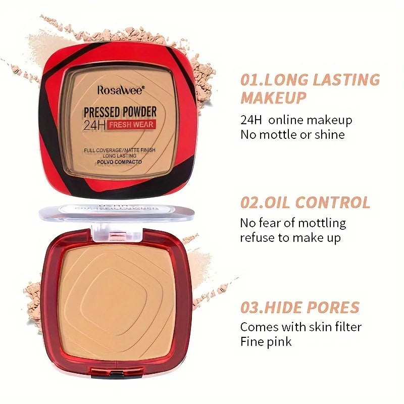 24Hr Wear Matte Full Coverage Pressed Powder Foundation With Puff Applicator