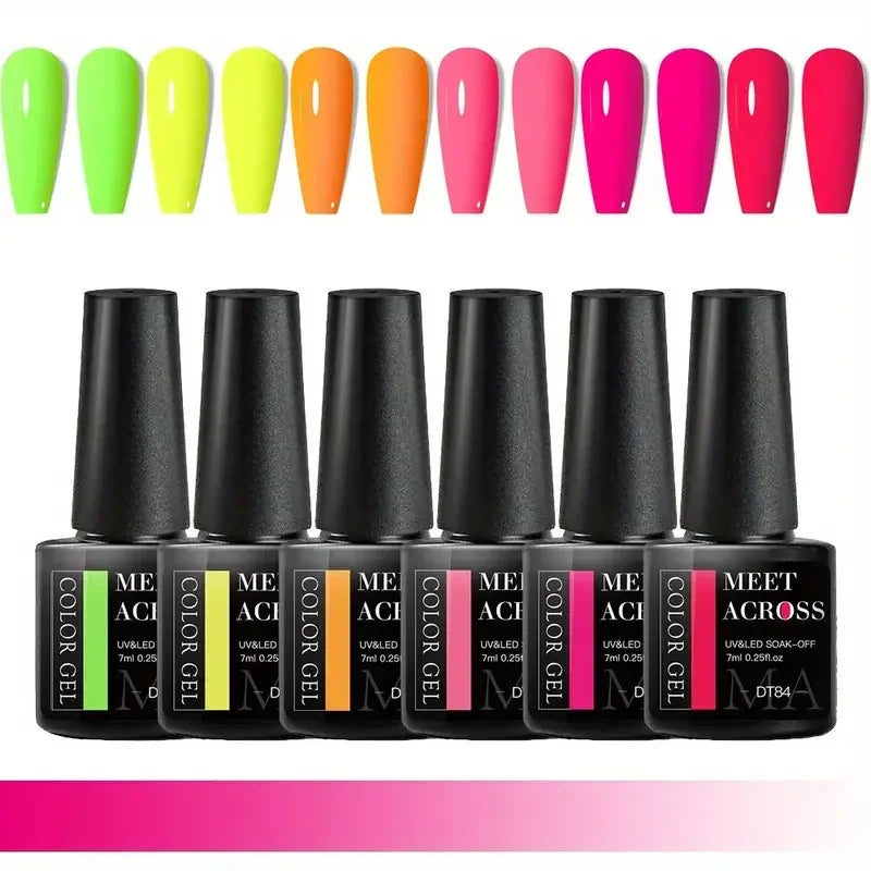 MEET ACROSS 6Pcs Gel Nail Polish Set