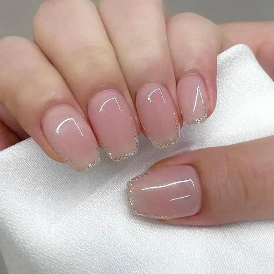 24Pcs Medium Short Square Press on Nails