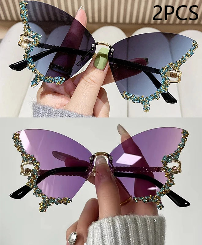 Y2K Diamond Butterfly Sunglasses