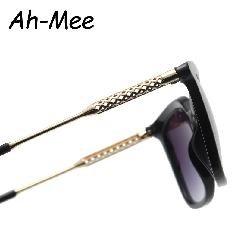 Classic Gold Accent Square Retro Sunglasses