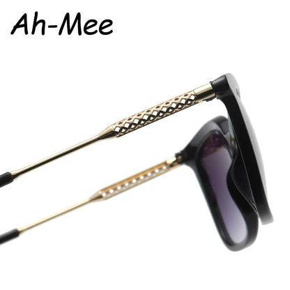 Classic Gold Accent Square Retro Sunglasses