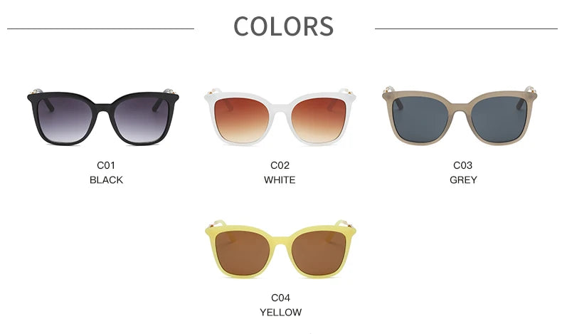 Classic Gold Accent Square Retro Sunglasses