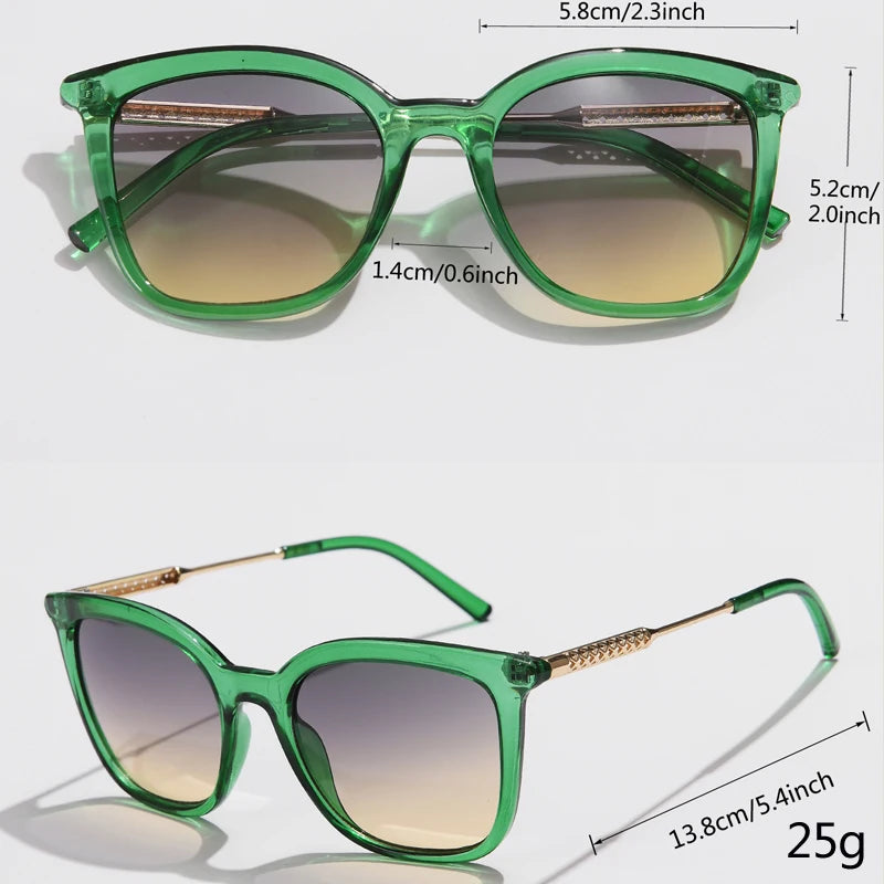 Classic Gold Accent Square Retro Sunglasses