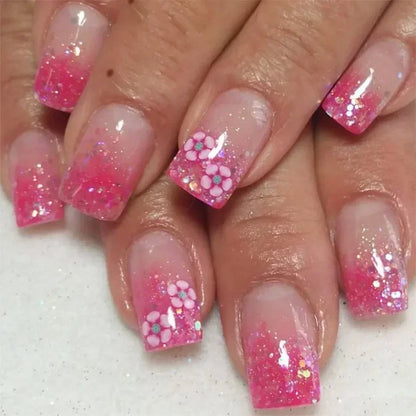24Pcs Medium Short Square Press on Nails