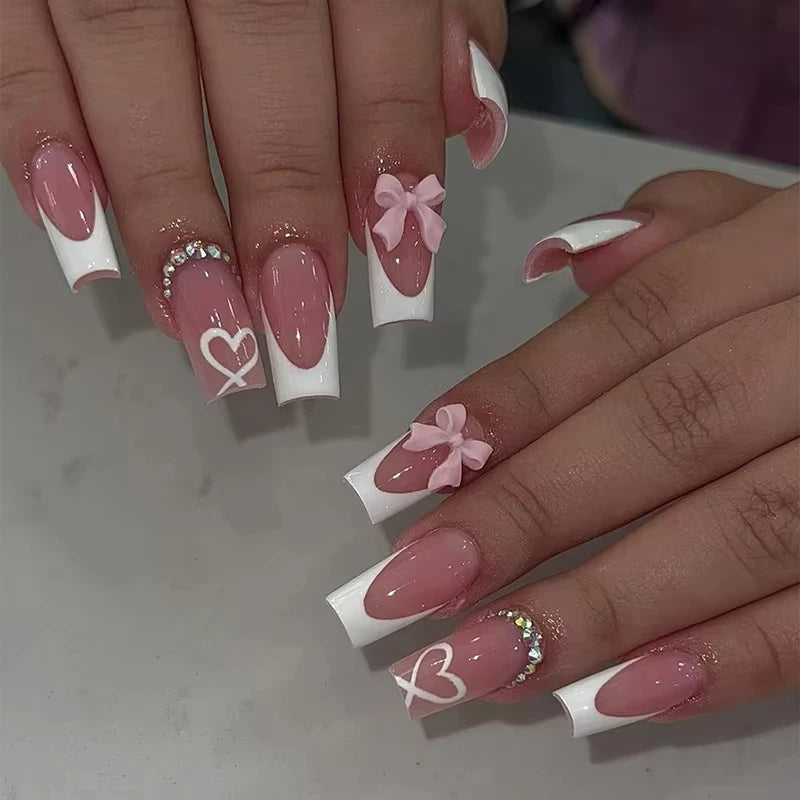24pcs Bow Themed Press on Nails