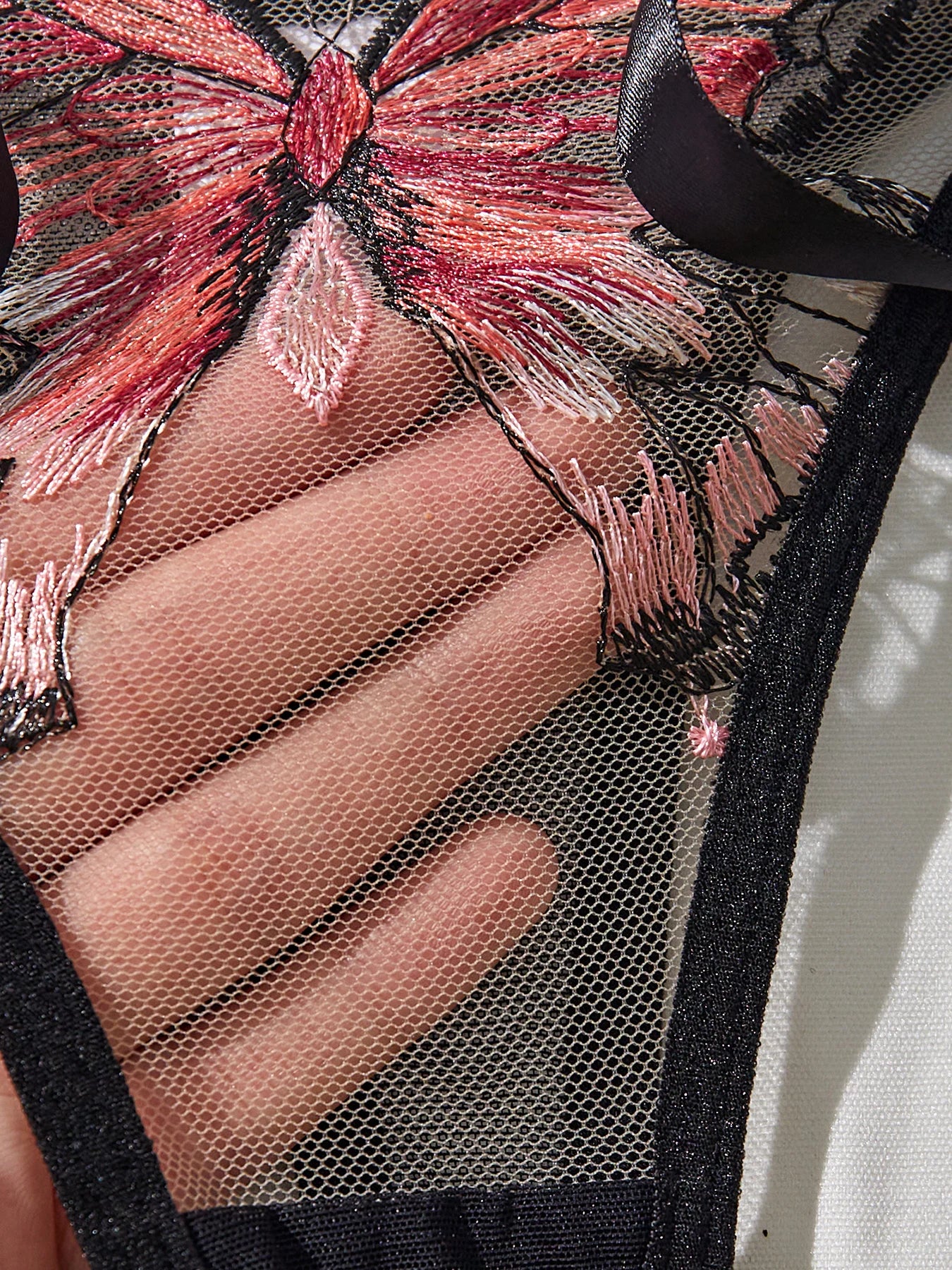 Elegant Butterfly Matching Lingerie set with sexy accents.