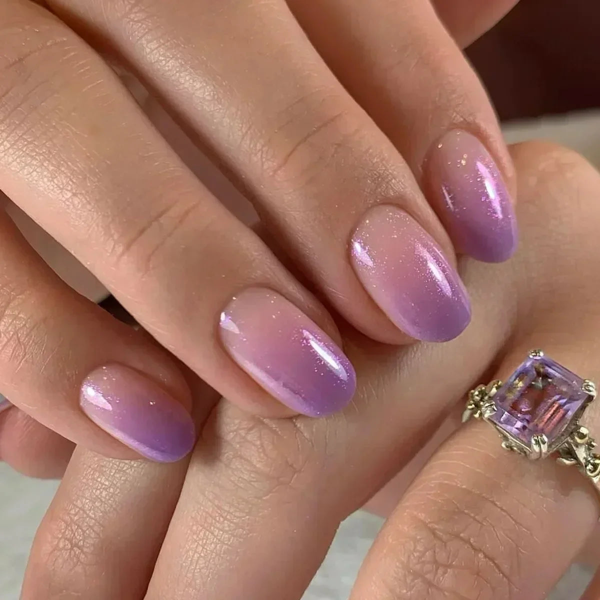 24Pcs Medium Short Square Press on Nails
