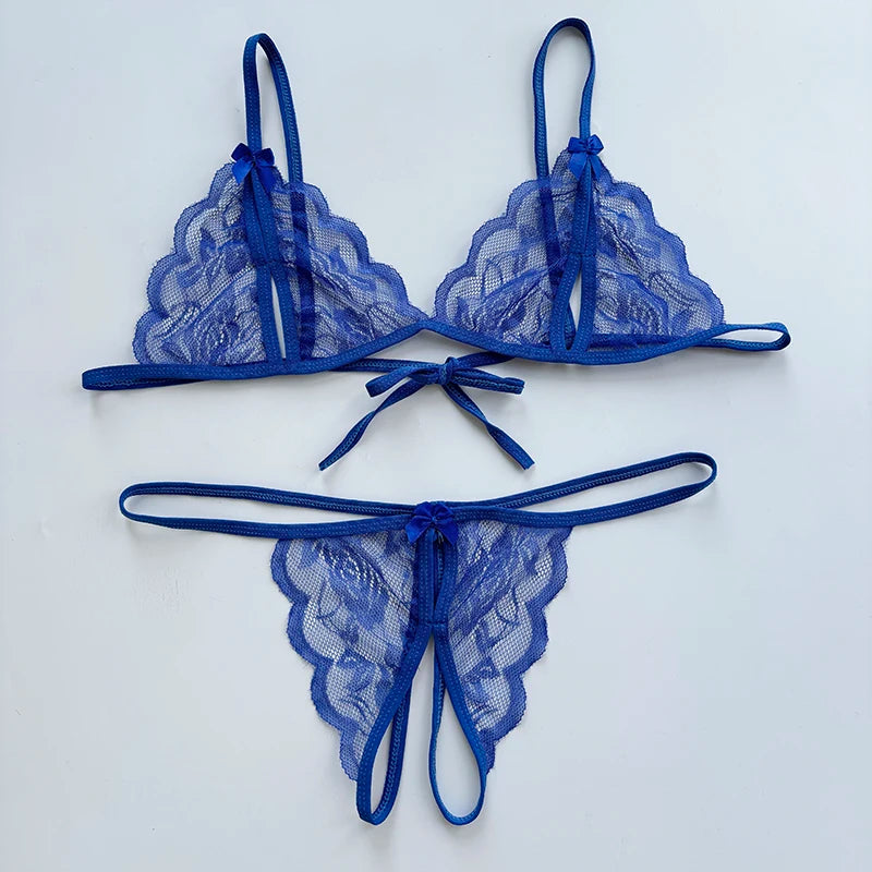 2 Piece Crotchless Lingerie Set