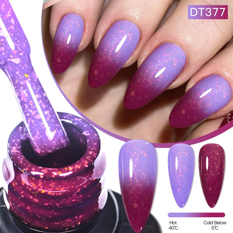 7ml Auroras Glitter Thermal Colour Changing Gel Nail Polish