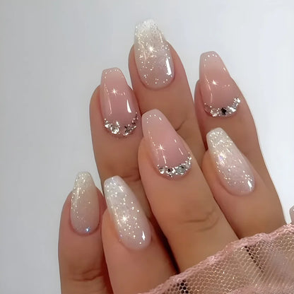 24Pcs Medium Short Square Press on Nails