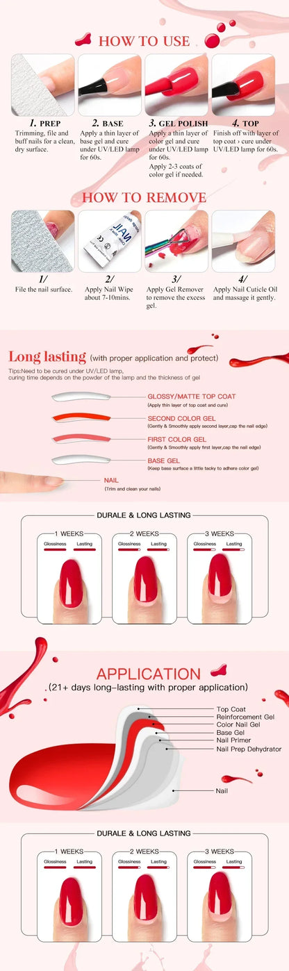 MEET ACROSS 6Pcs Gel Nail Polish Set