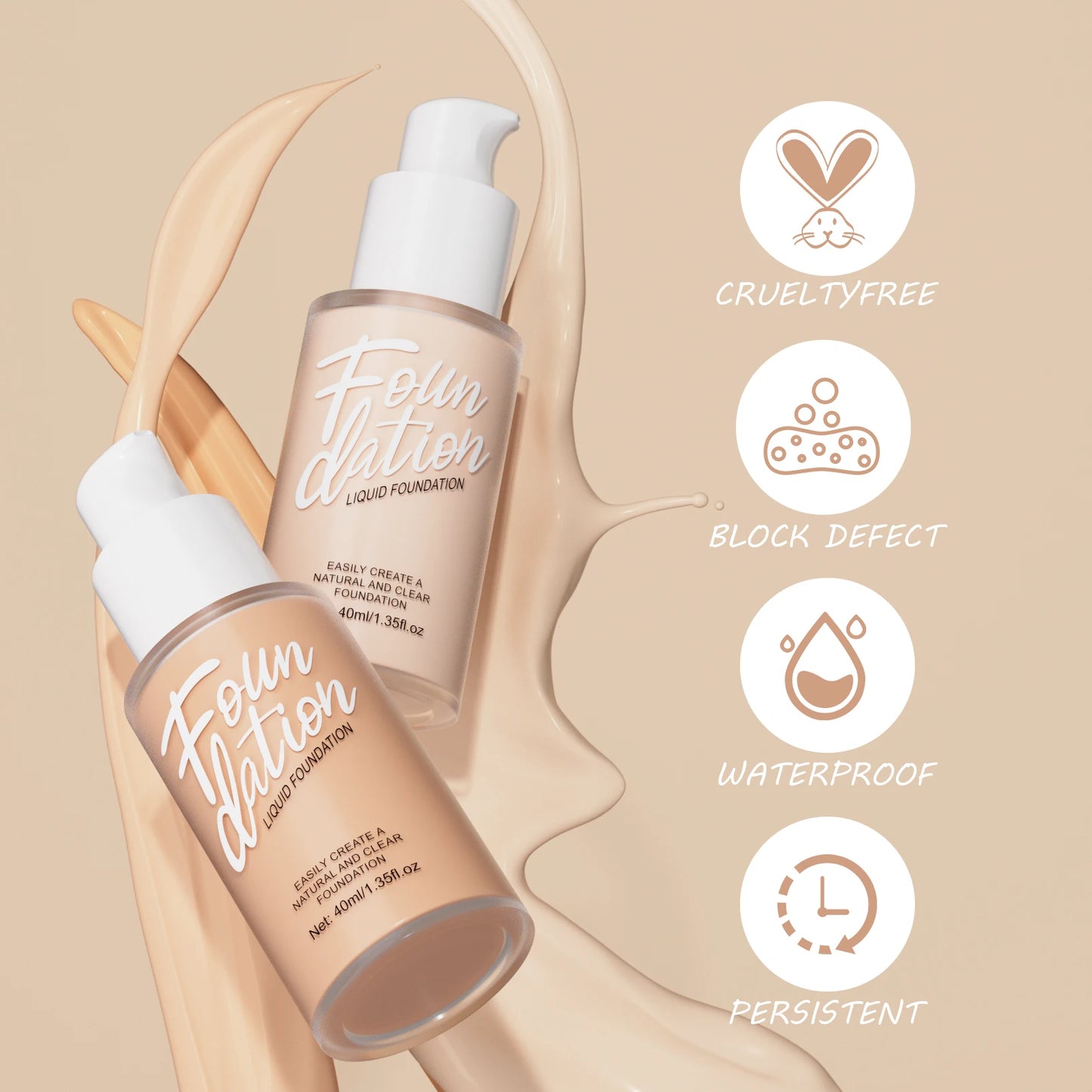 Waterproof Matte Liquid Foundation