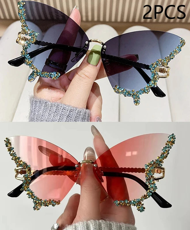 Y2K Diamond Butterfly Sunglasses