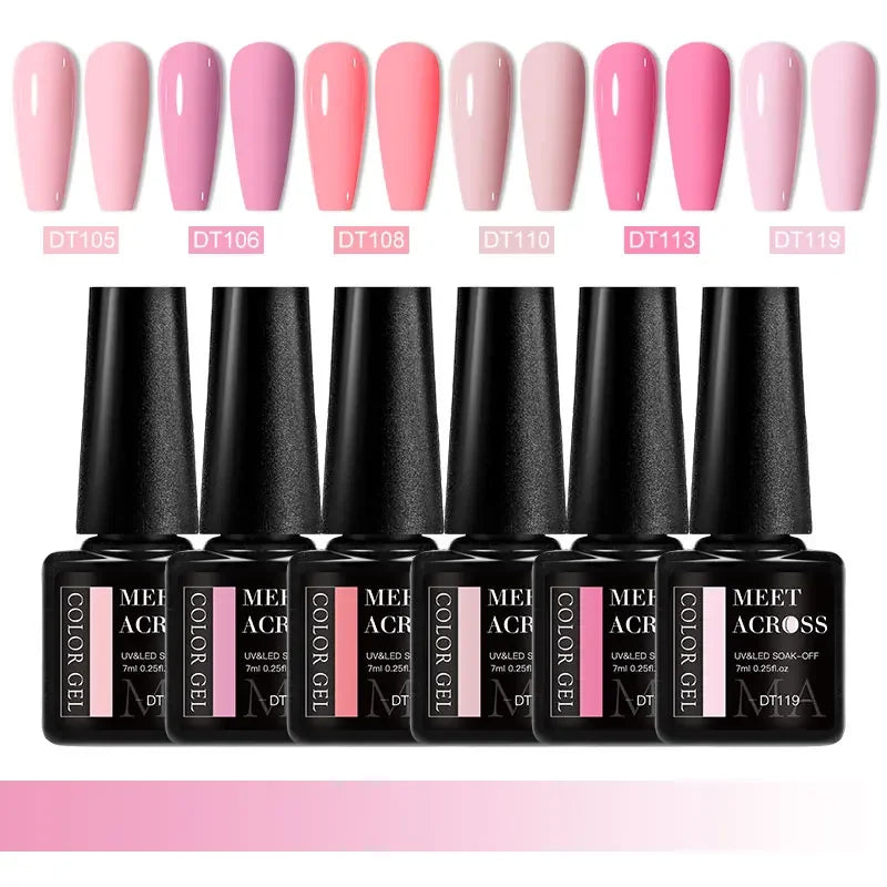 MEET ACROSS 6Pcs Gel Nail Polish Set