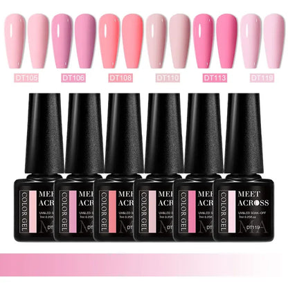MEET ACROSS 6Pcs Gel Nail Polish Set