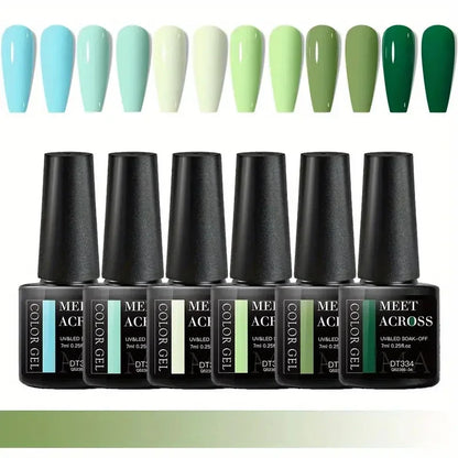 MEET ACROSS 6Pcs Gel Nail Polish Set