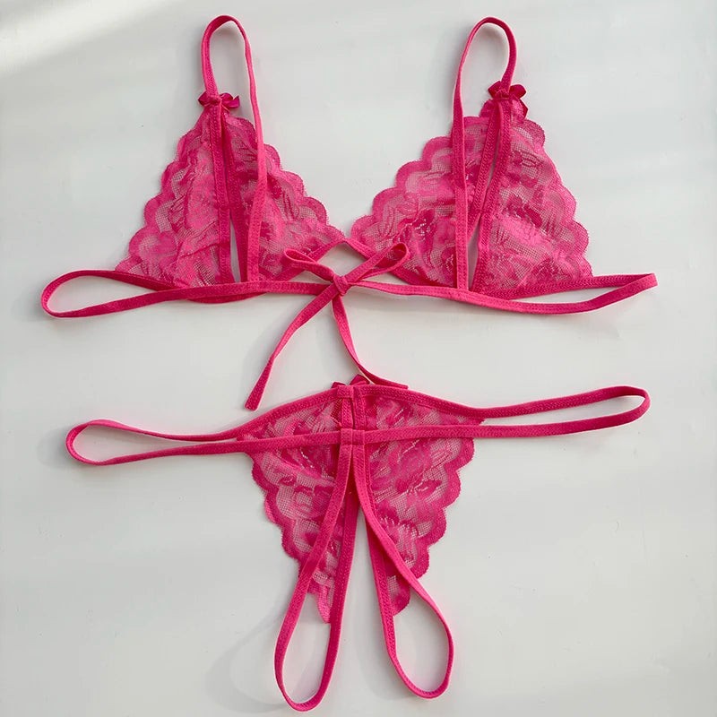 2 Piece Crotchless Lingerie Set