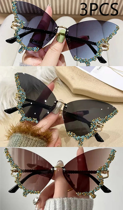Y2K Diamond Butterfly Sunglasses