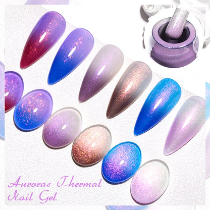 7ml Auroras Glitter Thermal Colour Changing Gel Nail Polish