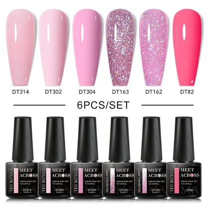MEET ACROSS 6Pcs Gel Nail Polish Set