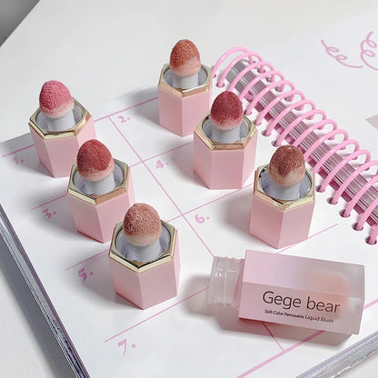 Gege Bear Liquid Blush Cream 6 Colours Smooth Velvet Matte Pink Blusher Natural Easy To Smudge