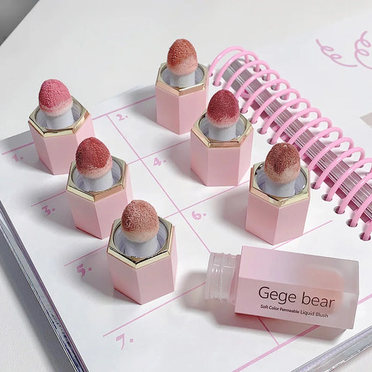 Gege Bear Liquid Blush Cream 6 Colours Smooth Velvet Matte Pink Blusher Natural Easy To Smudge