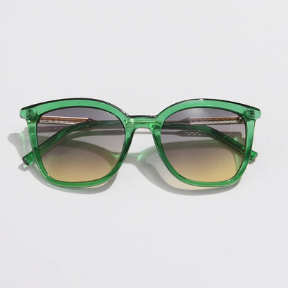 Classic Gold Accent Square Retro Sunglasses