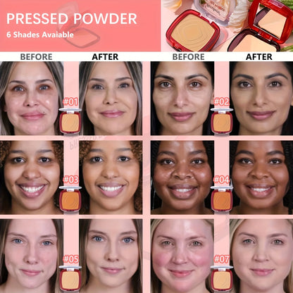 24Hr Wear Matte Full Coverage Pressed Powder Foundation With Puff Applicator