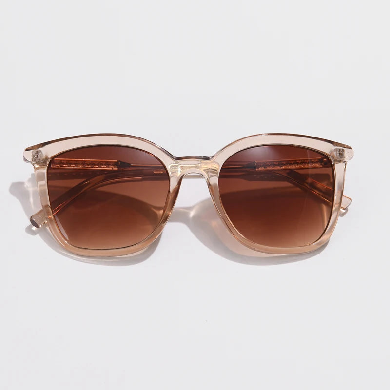 Classic Gold Accent Square Retro Sunglasses