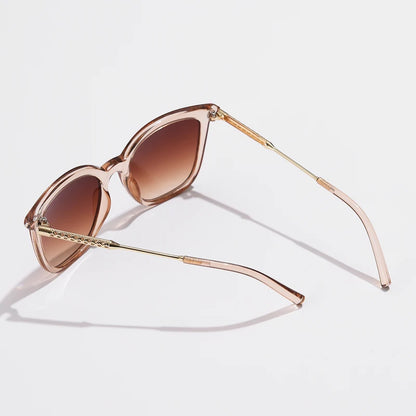 Classic Gold Accent Square Retro Sunglasses
