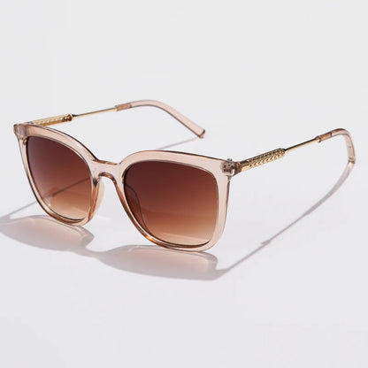 Classic Gold Accent Square Retro Sunglasses