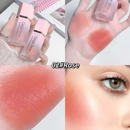 Gege Bear Liquid Blush Cream 6 Colours Smooth Velvet Matte Pink Blusher Natural Easy To Smudge