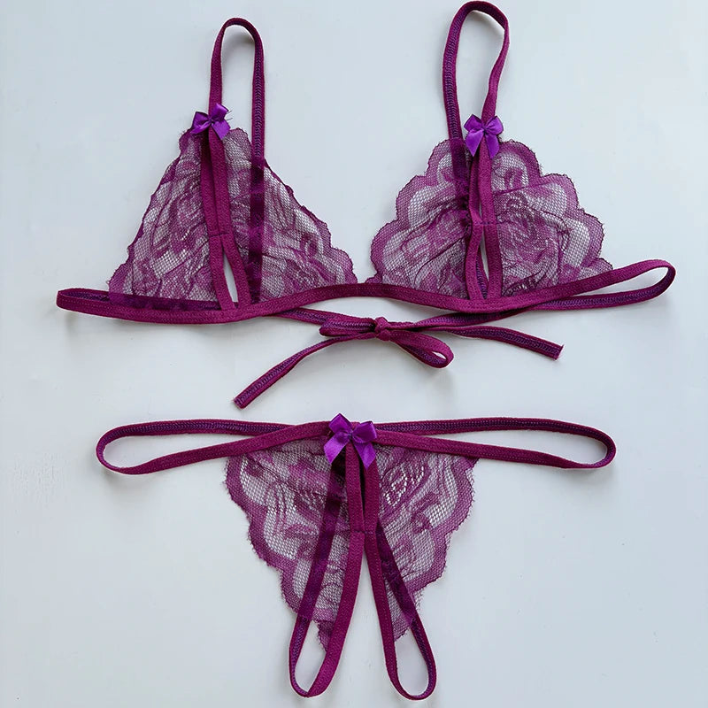2 Piece Crotchless Lingerie Set