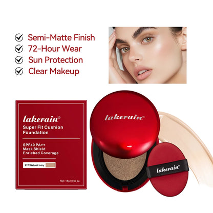 Lakerain Waterproof Light Weight Foundation with Cushion Applicator