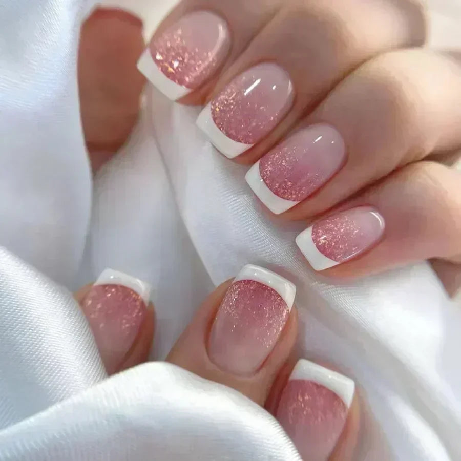 24Pcs Medium Short Square Press on Nails