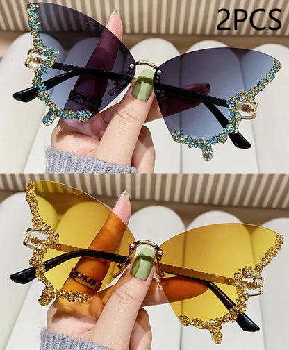 Y2K Diamond Butterfly Sunglasses