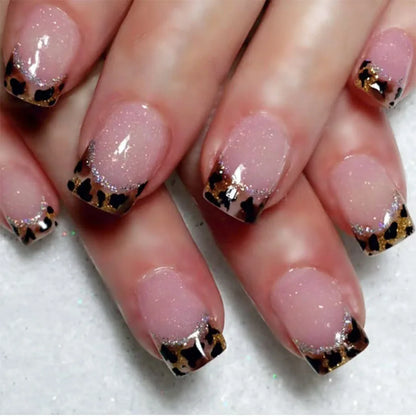 24Pcs Medium Short Square Press on Nails
