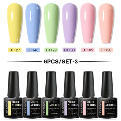 MEET ACROSS 6Pcs Gel Nail Polish Set