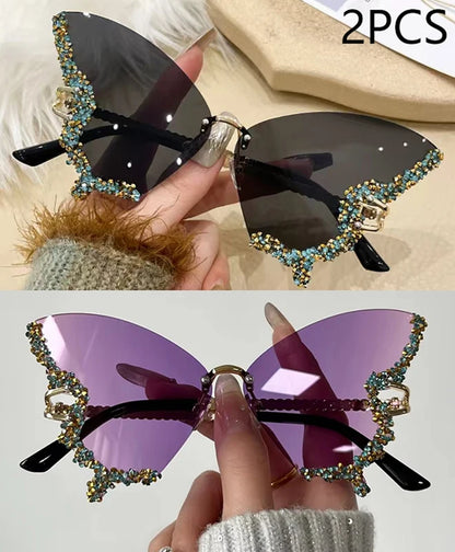 Y2K Diamond Butterfly Sunglasses