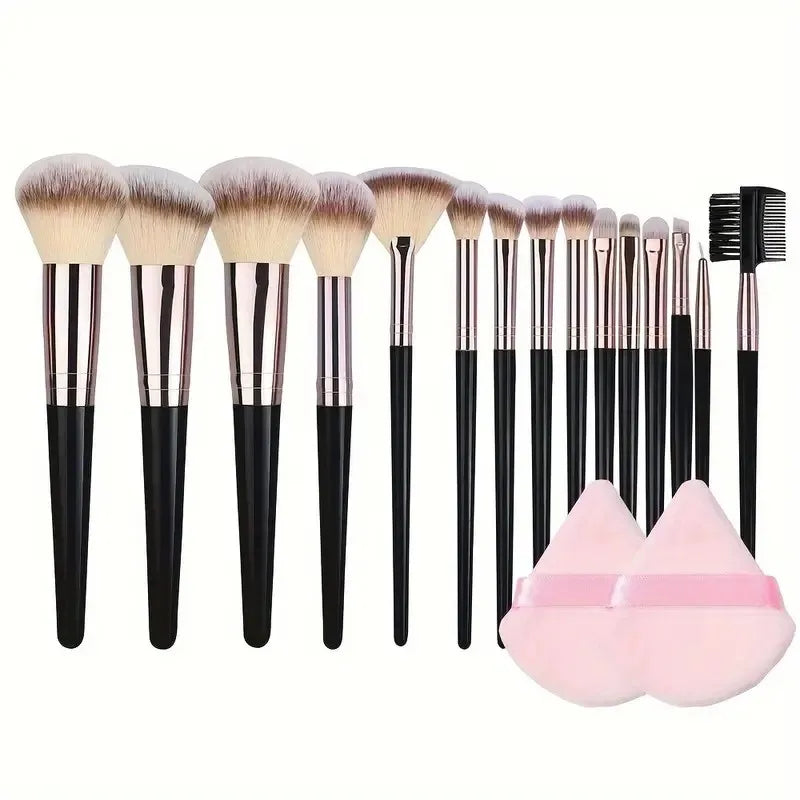 Professional 15 Pcs Makeup Brush Set with Powder Puff