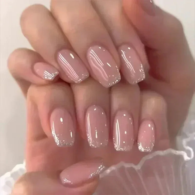24Pcs Medium Short Square Press on Nails