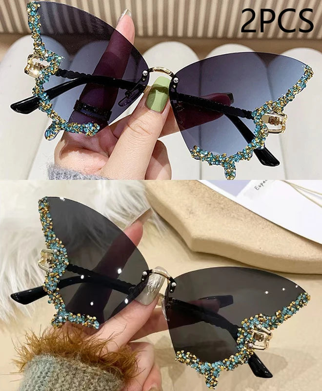 Y2K Diamond Butterfly Sunglasses
