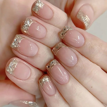 24Pcs Medium Short Square Press on Nails