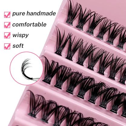Individual Lashes 30-50D 8-16mm 200pcs Cluster Lashes Natural Look