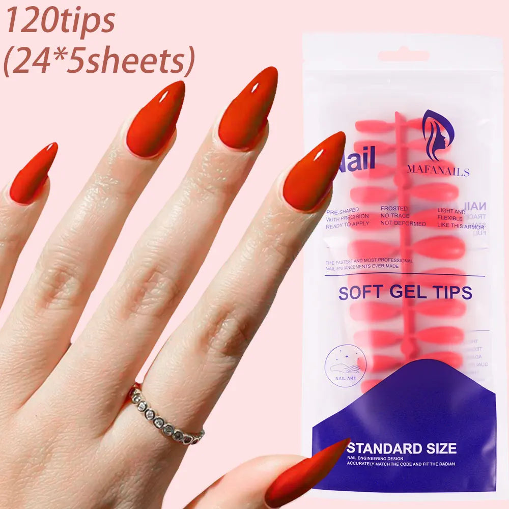 120Pcs Colourful French Tip Square Press on Nails