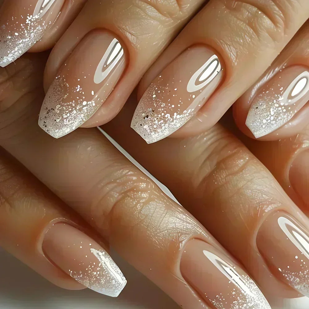 24Pcs Medium Short Square Press on Nails